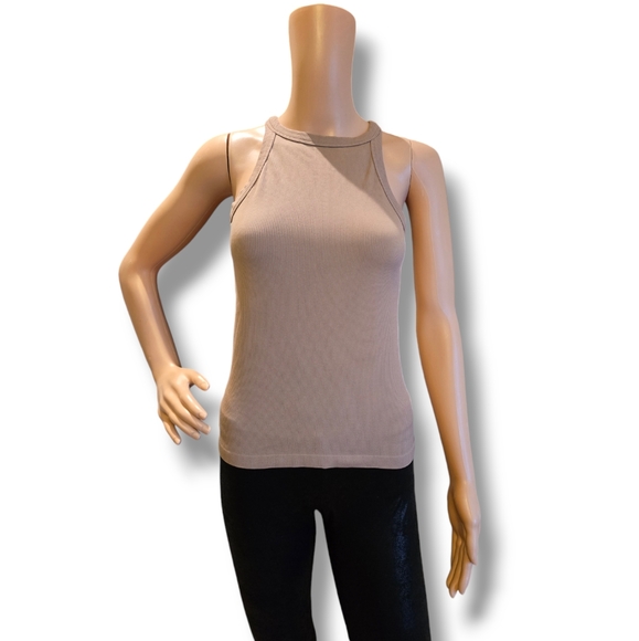 RAZZLE DAZZLE Women's Ribbed Tie Back Sleeveless Tank Top in Nude - Picture 15 of 16